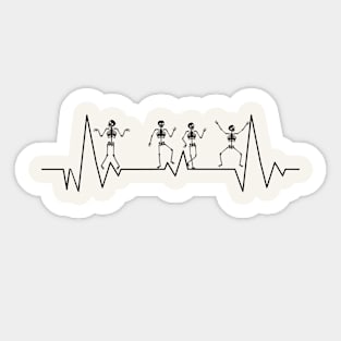 Nurse Heartbeat Skeleton Halloween Cardiology Arrhythmia Sticker